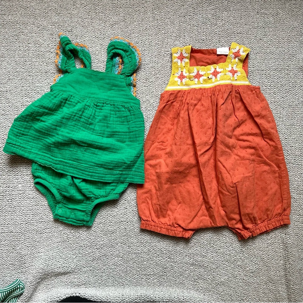 Next Baby and Cat & Jack Crochet  Romper Bundle Set